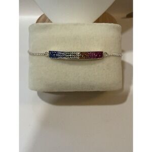Kohl's Sterling Silver Swarovski Crystal Lariat Adjustable Bracelet.